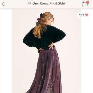 FP Free People One Roma Maxi Skirt Purple Lace